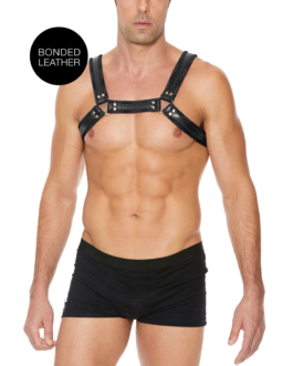 Leren Bulldog Harnas met Gespen – L/XL