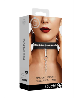 Diamanten Halsband met Leash