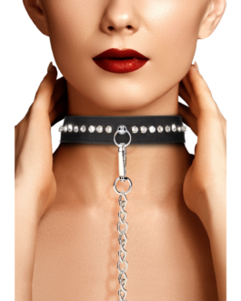 Diamanten Halsband met Leash