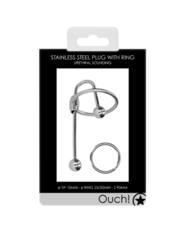 Stainless Steel Penis Plug with Ball – 0.4 / 10 mm