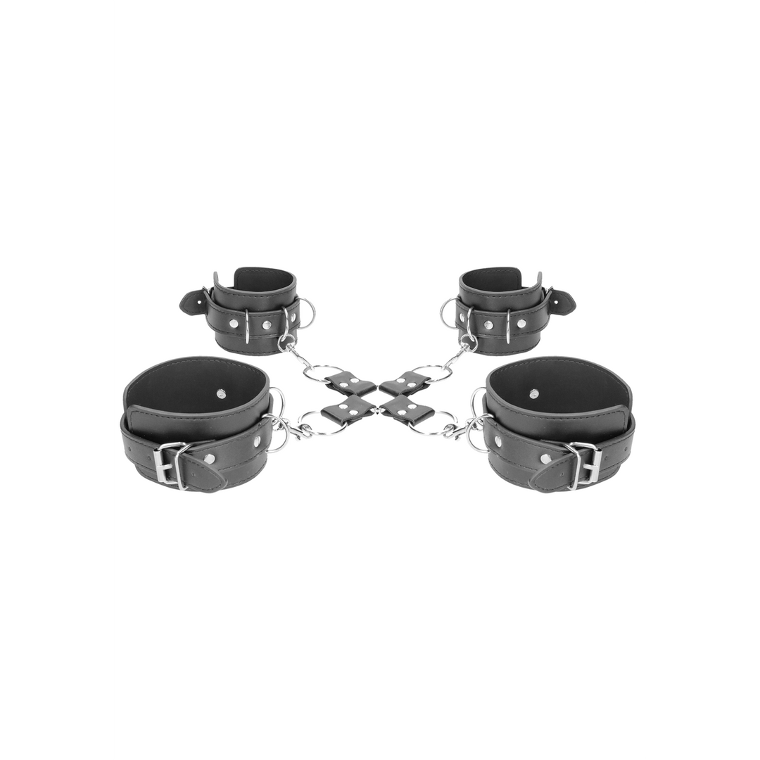 Gelijmd Leren Hogtie met Hand- en Enkelboeien - Afbeelding 5