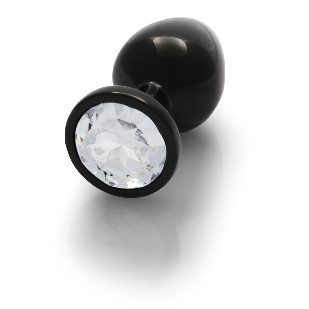 Ronde Gem Butt Plug - Medium - Gunmetal/Diamond - Afbeelding 6