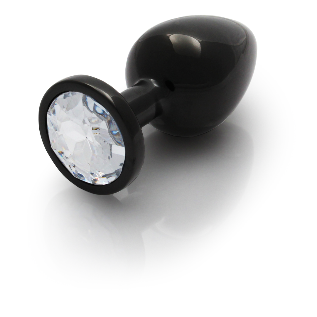Ronde Gem Butt Plug - Medium - Gunmetal/Diamond - Afbeelding 7