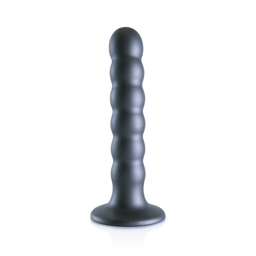Gekraalde Siliconen G-Spot Dildo - 5'' / 13 cm - Gunmetal - Afbeelding 4