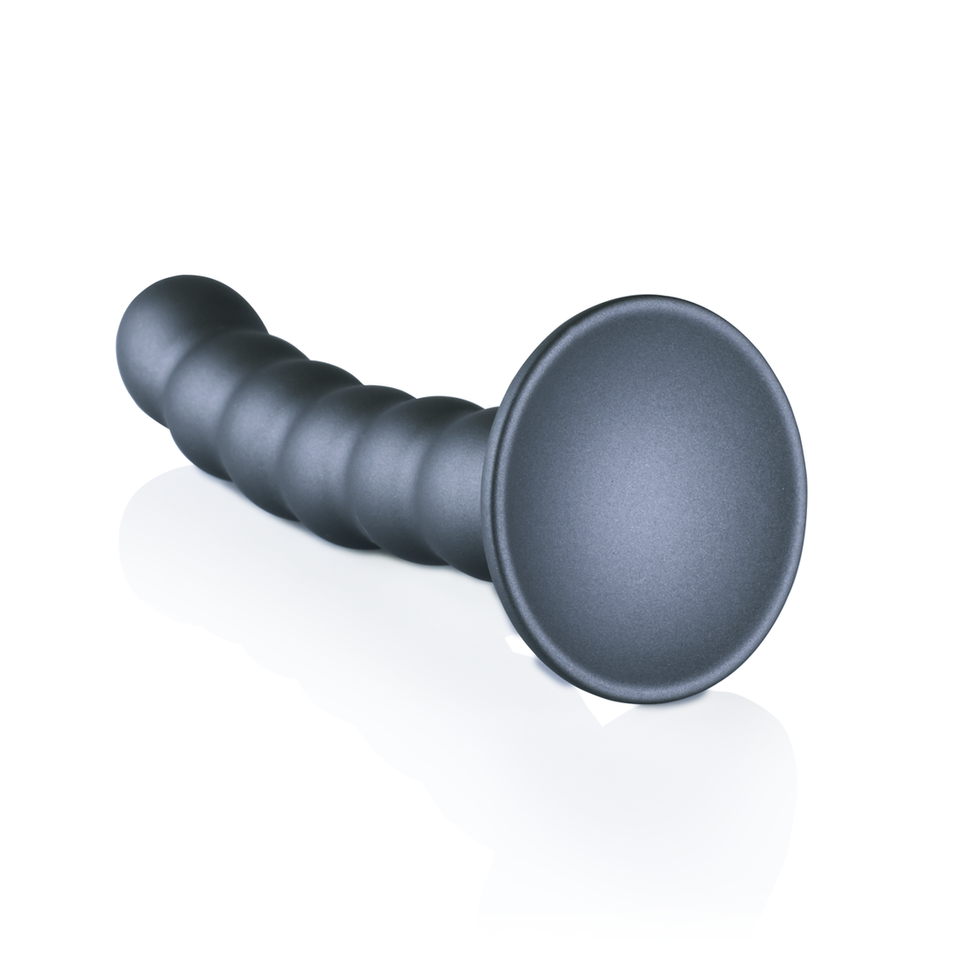Gekraalde Siliconen G-Spot Dildo - 5'' / 13 cm - Gunmetal - Afbeelding 5