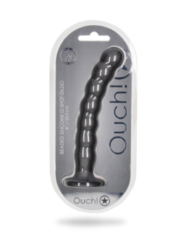 Beaded Silicone G-Spot Dildo – 8” / 20,5 cm – Gunmetal