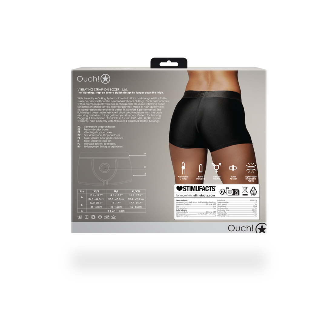 Vibrerende Strap-on Boxer - M/L - Zwart - Afbeelding 4
