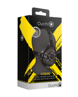 Hoofdharnas met Spider Gag en Neus Haken – Zwart