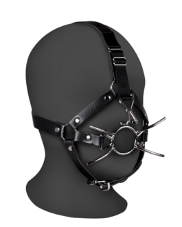Hoofdharnas met Spider Gag en Neus Haken – Zwart