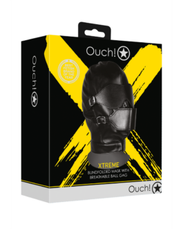 Blindfolded Mask met Ademend Ball Gag – Zwart