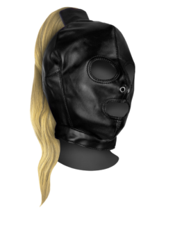 Mask met Blonde Ponytail – Zwart