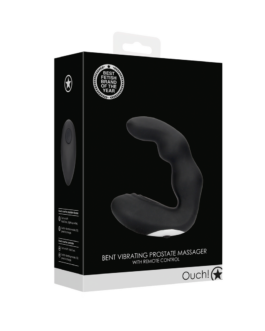 Gebogen Vibrerende Prostaatmassager met Afstandsbediening – Zwart