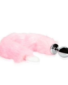 Lichtgevende vossenstaart met metalen buttplug