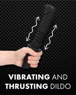 Handheld Vibrerende en Duwende Seksmachine – Zwart