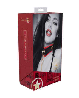 Milan Collectie – Halsband met Lijn – Zwart/Rood