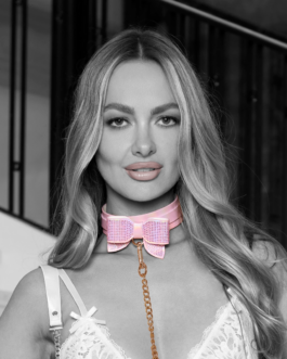 Paris Collectie – Halsband met Leash – Roze