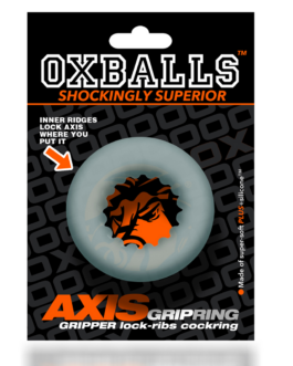 Axis – Inner Ribbed Griphold Cockring – Duidelijk IJs