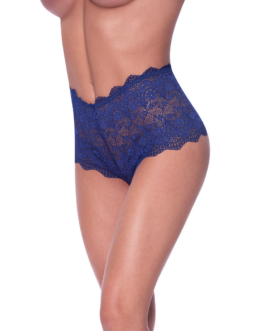Split Crotch Lace Boy Short – S/M – Blueberry