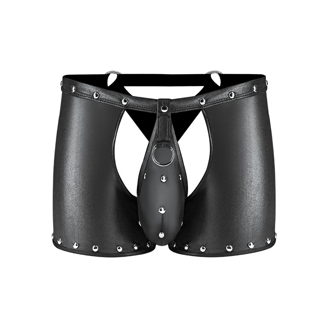 Poseidon - Shorts met Open Kruis en Achterkant met Afneembare String - L/XL - Zwart - Afbeelding 6