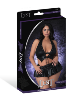 Seraphina – Halter Top met Rok en G-String – 2X – Zwart