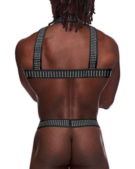 Elastische Harnas met Studs – Eén Maat – Zwart