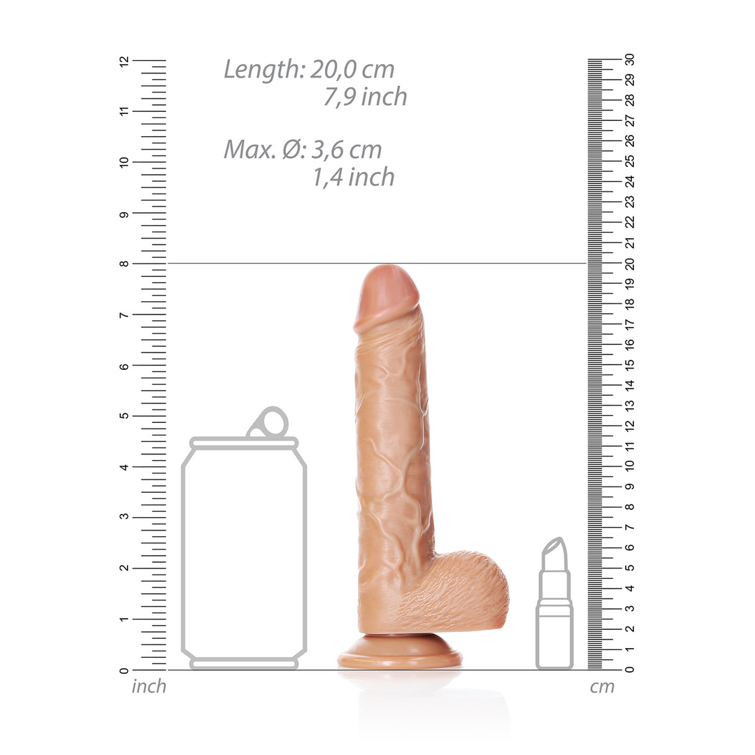 Rechtdoor Realistische Dildo met Ballen en Zuignap - 7 / 18 cm - Afbeelding 6