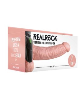 Vibrerende Hollow Strap-On met Ballen – 7 / 18 cm