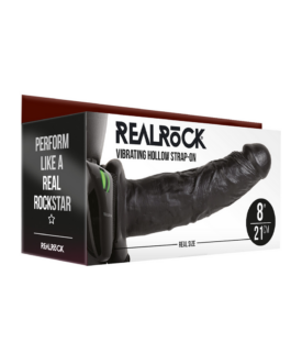 Vibrerende Hollow Strap-On zonder Ballen – 8 / 20,5 cm