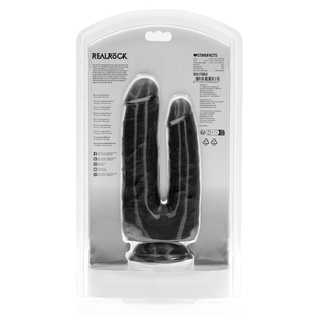 Double Trouble Dildo 5/6 - 12,7/15,2 cm - Zwart - Afbeelding 3