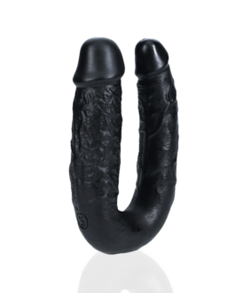 U Vormige Dubbele Dildo 5 / 12,7 cm – Zwart