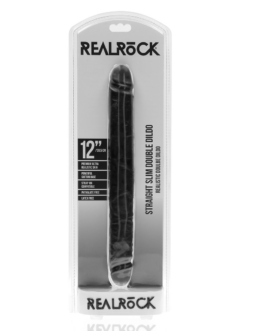 Slim Double Ended Dong 12 / 30,5 cm – Zwart