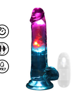 LED Vibrerende Rechte Penis met Ballen – 7 / 18 cm – Transparant