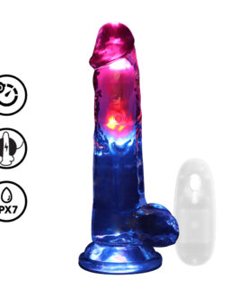 LED Vibrerende Rechte Penis met Ballen – 20 cm – Transparant