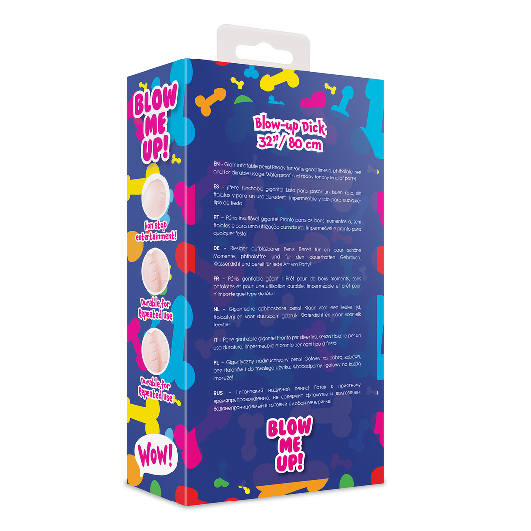 Opblaasbare D*** - 32''/ 80 cm - Vleeskleur - Afbeelding 3