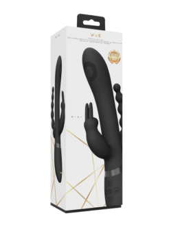 Rini – Pulse Wave  Vibrerende Dubbele Penetratie Rabbit – Zwart