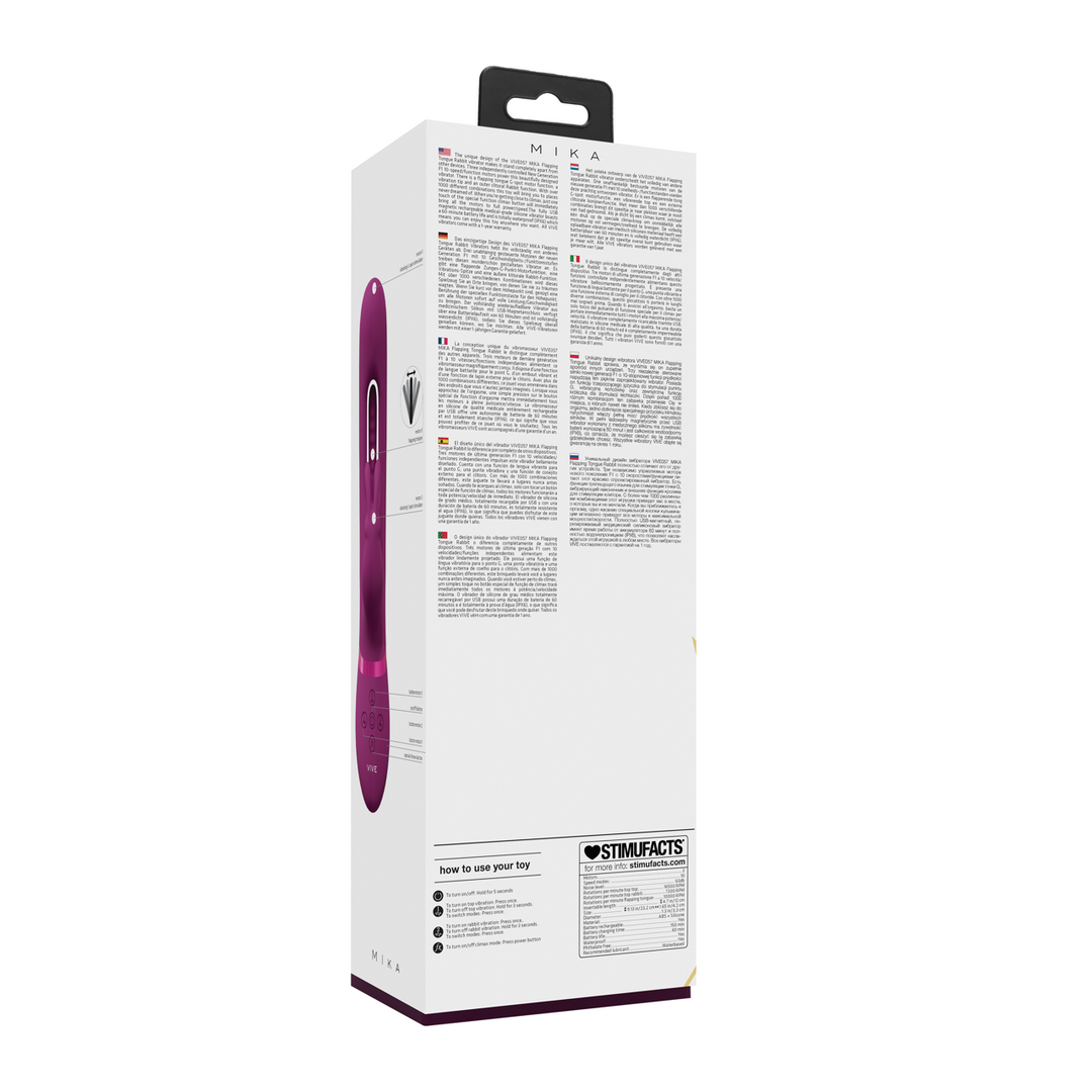 Mika - Triple Motor - Vibrerende Rabbit met Innovatieve G-Spot Flapper Stimulator - Roze - Afbeelding 3