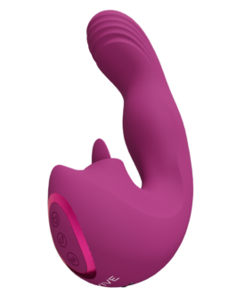Yumi – Triple Motor G-Spot Vinger Beweging Vibrator en Flickering Tongue Stimulator – Roze