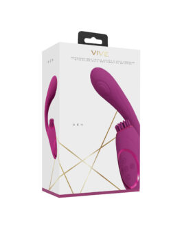 Gen – Drie Motoren G-Spot Vibrator met Pulse Wave en Vibrerende Haren – Roze