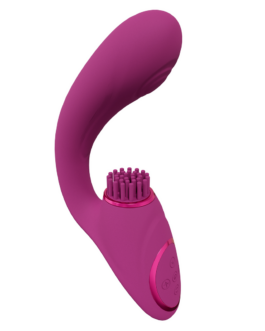 Gen – Drie Motoren G-Spot Vibrator met Pulse Wave en Vibrerende Haren – Roze