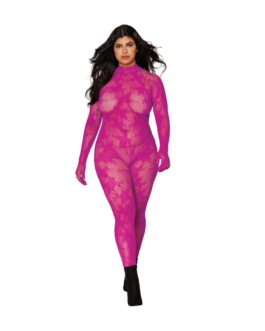Bodystocking met Vingerhandschoenen Diamant – Plus Size – Azalea