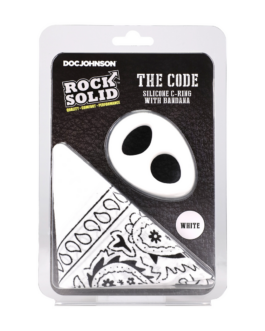 The Code – Siliconen Cockring met Bandana – Wit