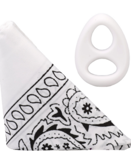 The Code – Siliconen Cockring met Bandana – Wit