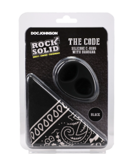 The Code – Siliconen Cockring met Bandana – Zwart