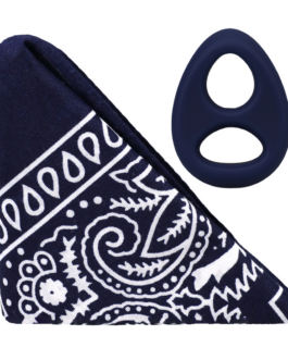 The Code – Siliconen Cockring met Bandana – Marineblauw