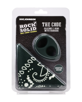 The Code – Siliconen Cockring met Bandana – Hunter Green
