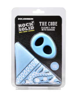 The Code – Siliconen Cockring met Bandana – Lichtblauw
