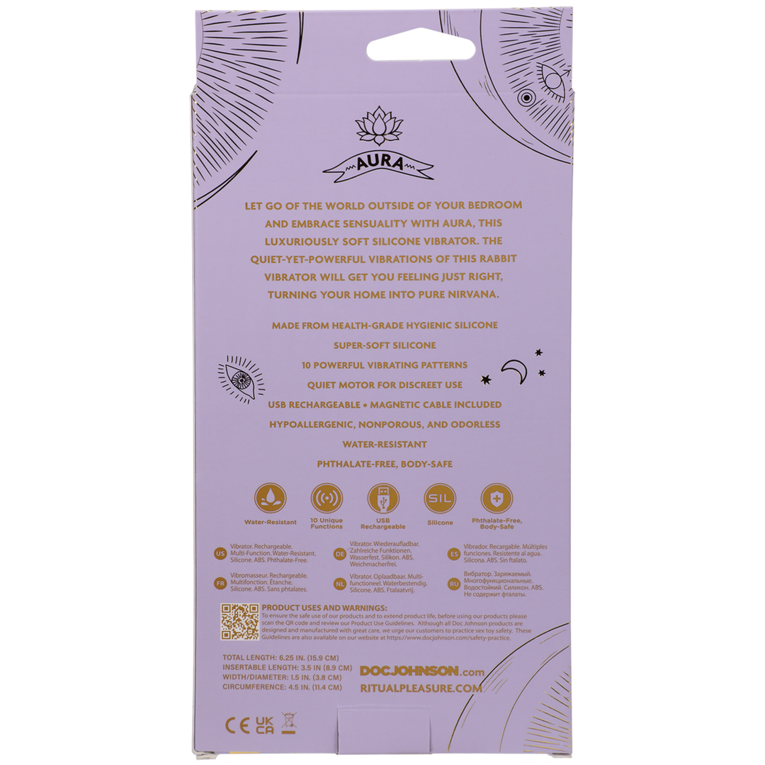 Aura - Oplaadbare Siliconen Rabbit Vibe - Lilac - Afbeelding 3