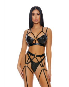 That’s My Spot Cheetah Print Lingerie Set – XL – Zwart