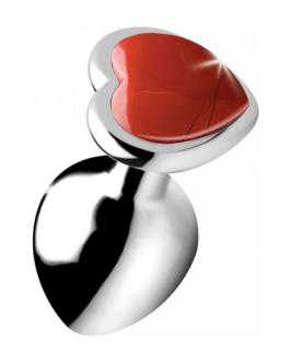 Rode Jaspis Hart – Butt Plug – Medium