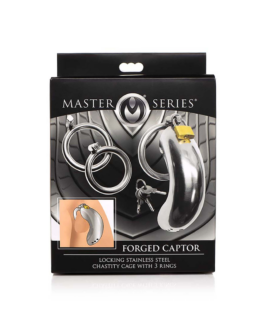 Vergrendelbare RVS Chastity Cage met 3 Ringen